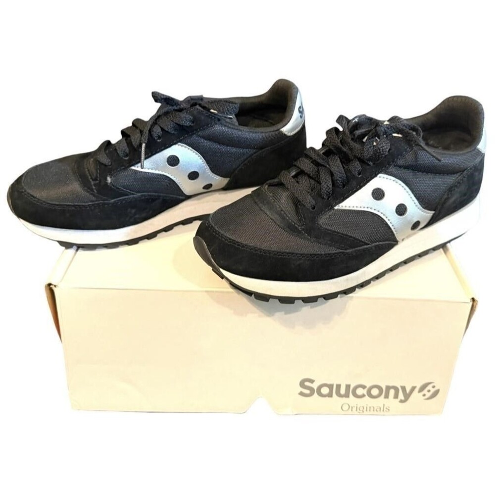 Saucony Jazz 81 Shoes Black/Silver Suede US MNS7.5/WMS9 Athleisure Sport Casual
